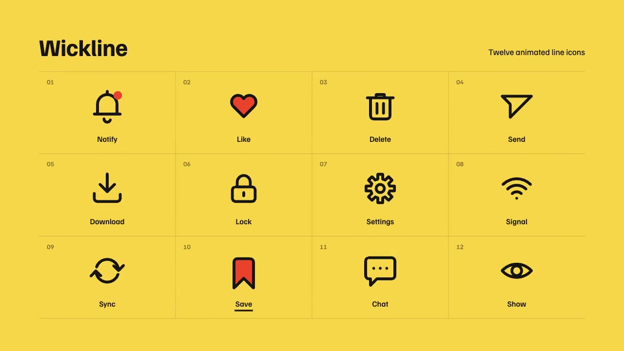 Animated Icon Set: line art animation made with Claude
