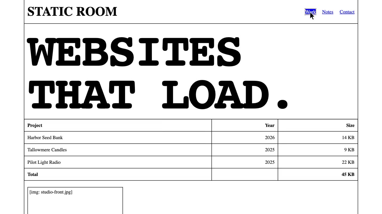 Still from Brutalist Web Type