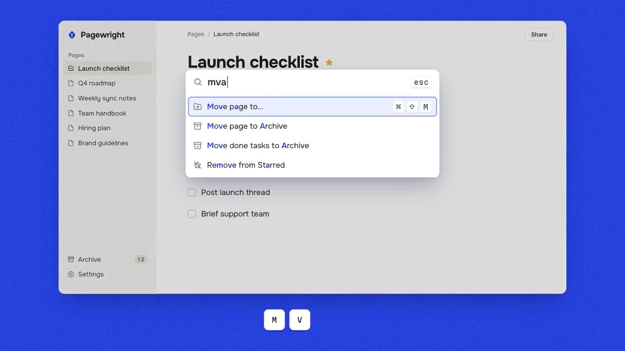 Command Palette: product ui animation made with Claude