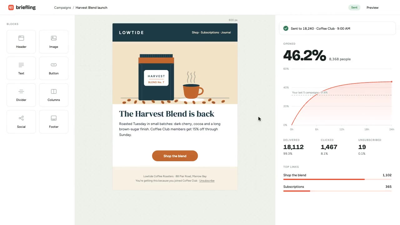 Email Campaign Builder: saas promo animation made with Claude