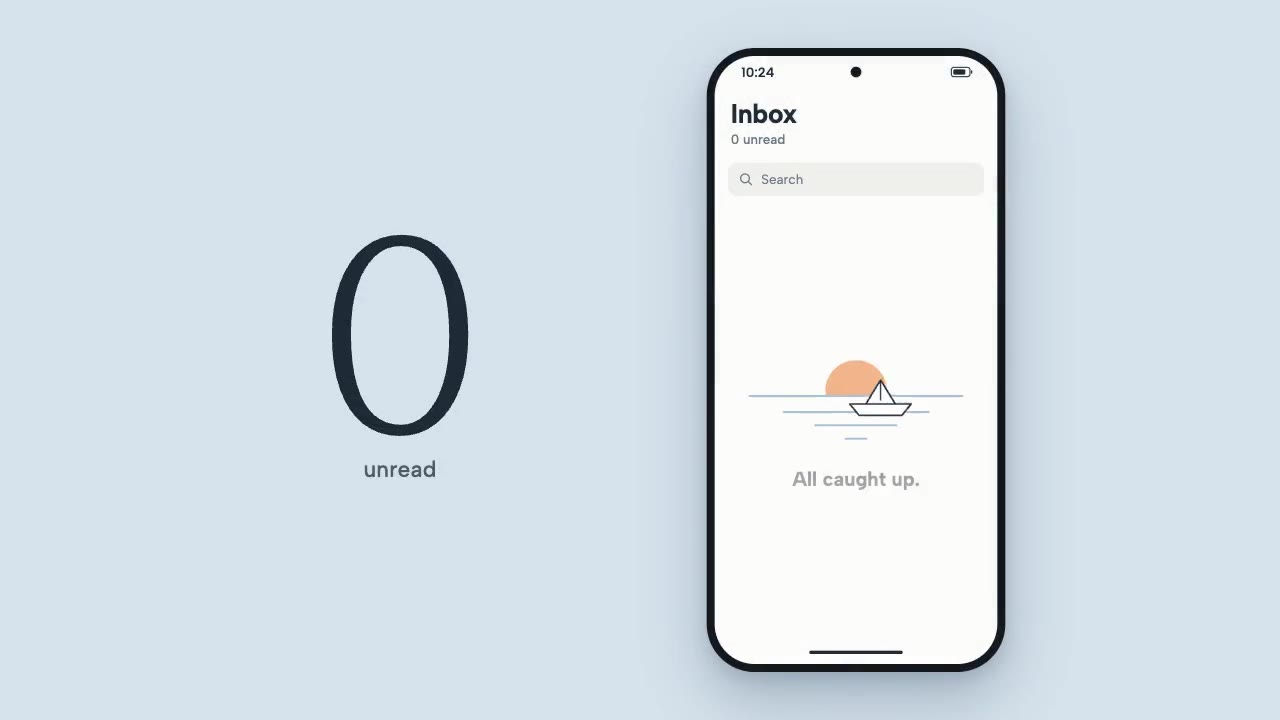 Inbox Triage: product ui animation made with Claude