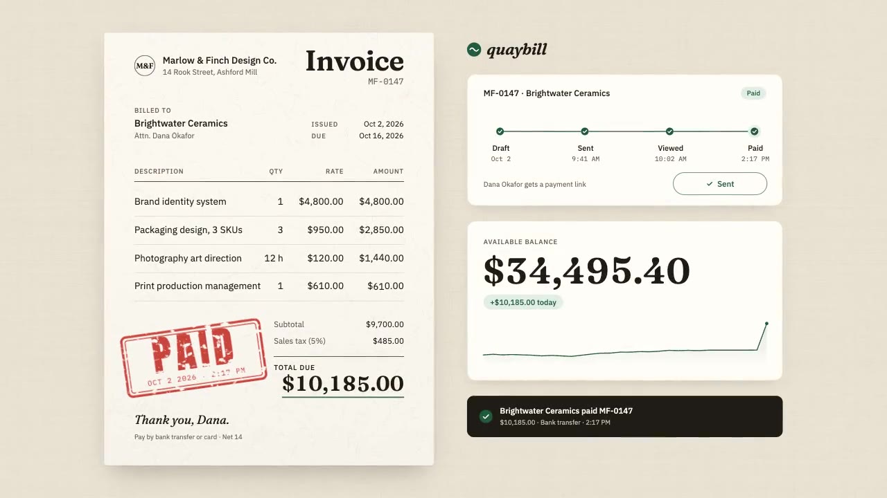 Invoice Sent to Paid: saas promo animation made with Claude