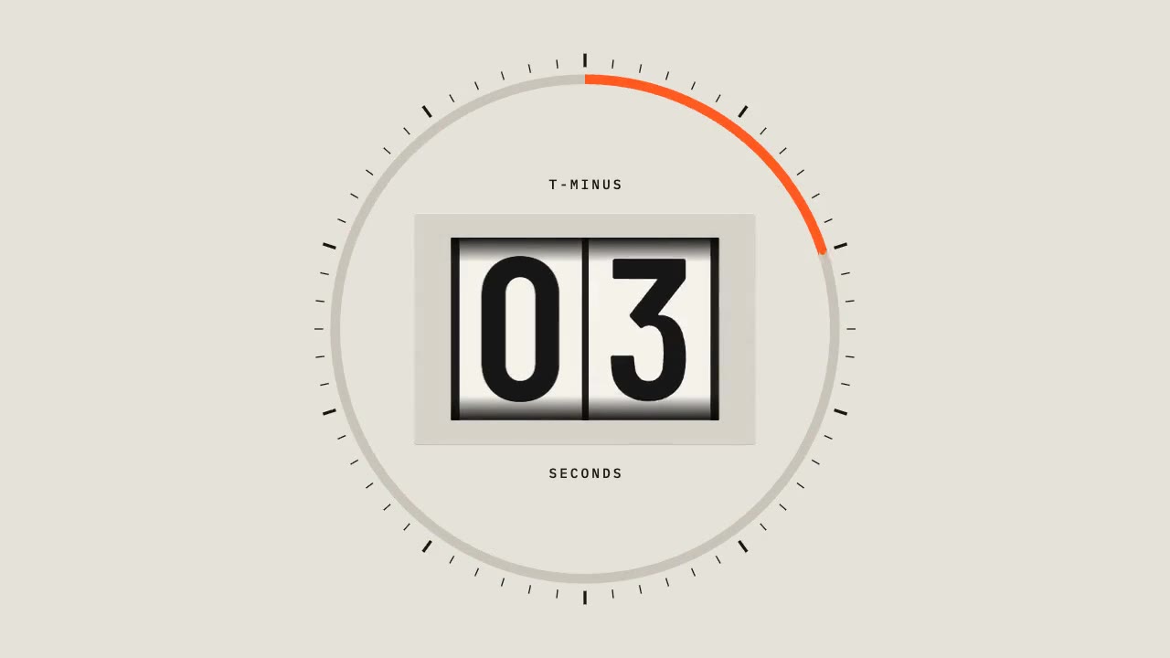 Launch Countdown: kinetic type animation made with Claude