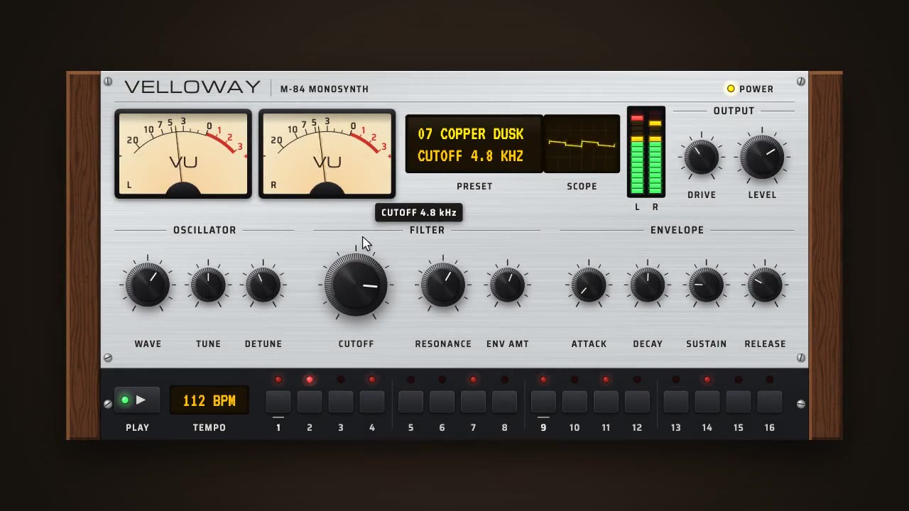 Still from Skeuomorphic Synth Plugin