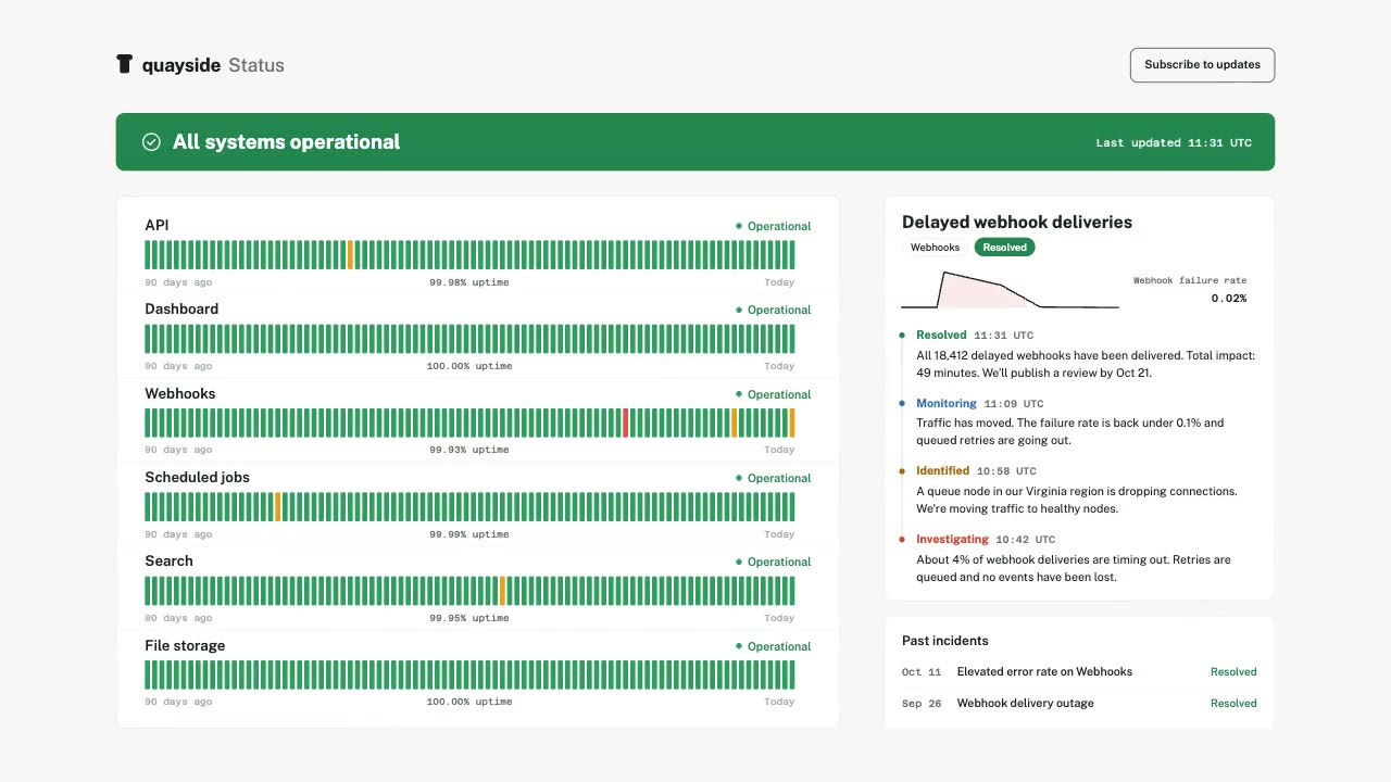 Status Page Uptime: saas promo animation made with Claude