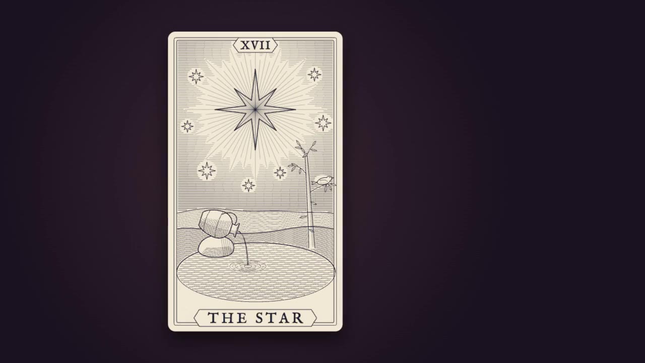 Tarot Card Reveal: line art animation made with Claude