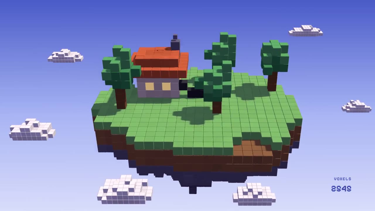 Voxel Island Diorama: 3d animation made with Claude